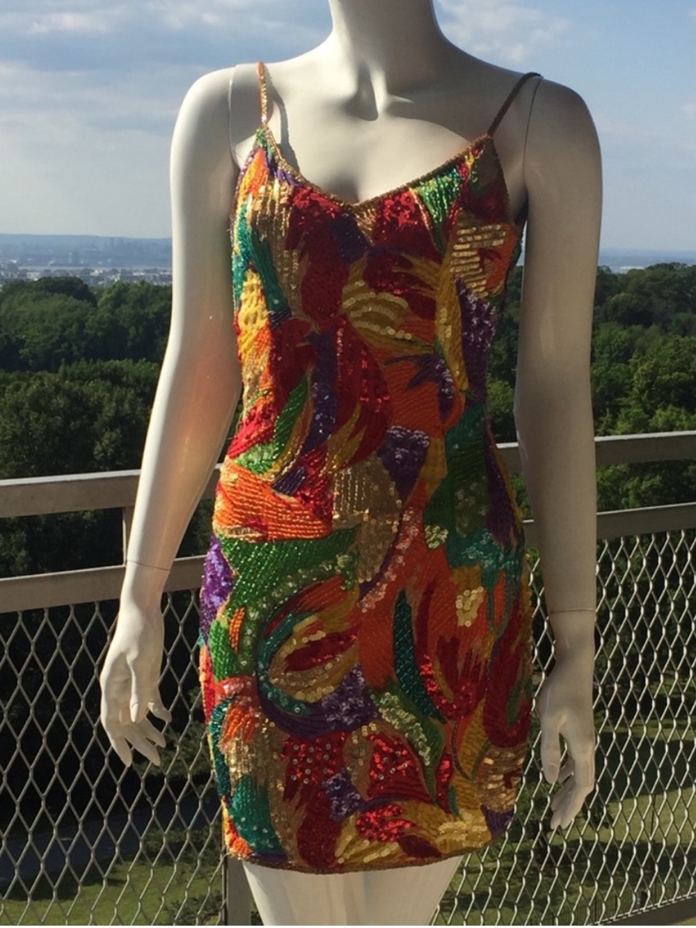 OLEG CASSINI Blacktie Sequin Dress - Multi (4)